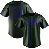 Custom Dark Green & Sky Blue Colors Design Sports Baseball Jersey