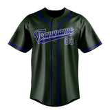Custom Dark Green & Sky Blue Colors Design Sports Baseball Jersey