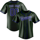 Custom Dark Green & Sky Blue Colors Design Sports Baseball Jersey