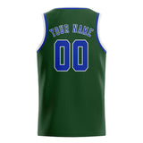 Custom Dark Green & Sky Blue Colors Design Sports Basketball Jersey