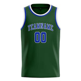 Custom Dark Green & Sky Blue Colors Design Sports Basketball Jersey