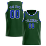Custom Dark Green & Sky Blue Colors Design Sports Basketball Jersey