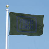 Custom Dark Green Blue Flag