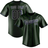 Custom Dark Green & Blue Colors Design Sports Baseball Jersey