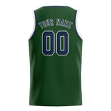 Custom Dark Green & Blue Colors Design Sports Basketball Jersey