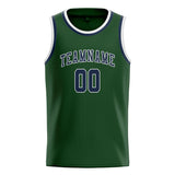 Custom Dark Green & Blue Colors Design Sports Basketball Jersey