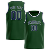 Custom Dark Green & Blue Colors Design Sports Basketball Jersey
