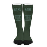 Custom Dark Green Blue Green Knee-High Sock
