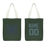 Custom Dark Green Blue Green Canvas Tote Bag