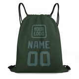 Custom Dark Green Blue Green Drawstring Bag