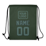 Custom Dark Green Blue Green Drawstring Bag