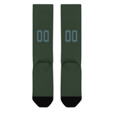 Custom Dark Green Blue Green Knee-High Sock