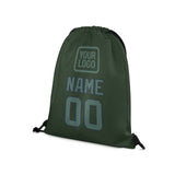 Custom Dark Green Blue Green Drawstring Bag