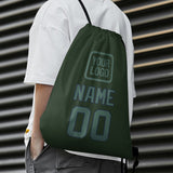 Custom Dark Green Blue Green Drawstring Bag