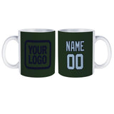 Custom Dark Green Light Blue Mug