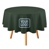 Custom Dark Green Light Blue Round Table Cloth