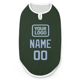Custom Dark Green Light Blue Pet Vest
