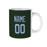 Custom Dark Green Light Blue Mug