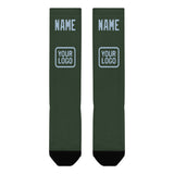 Custom Dark Green Light Blue Knee-High Sock