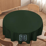 Custom Dark Green Light Blue Round Table Cloth