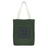 Custom Dark Green Light Blue Canvas Tote Bag