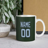Custom Dark Green Light Blue Mug