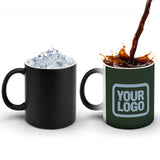 Custom Dark Green Light Blue Magic Mug