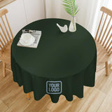 Custom Dark Green Light Blue Round Table Cloth