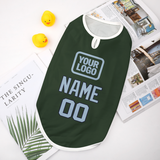 Custom Dark Green Light Blue Pet Vest