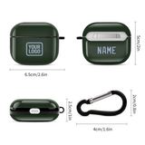 Custom Dark Green Light Blue AirPods Case (3rd Generation)