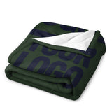 Custom Dark Green Navy Blanket