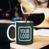 Custom Dark Green Light Blue Mug