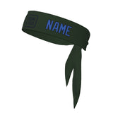 Custom Dark Green Sky Blue Headband