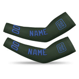 Custom Dark Green Sky Blue Arm Sleeve