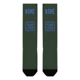 Custom Dark Green Sky Blue Knee-High Sock