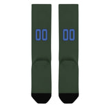 Custom Dark Green Sky Blue Knee-High Sock