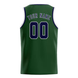 Custom Dark Green & Navy Colors Design Sports Basketball Jersey