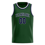 Custom Dark Green & Navy Colors Design Sports Basketball Jersey