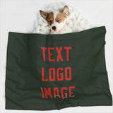 Custom Dark Green Orange Red Pet Blanket
