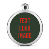 Custom Dark Green Orange Red Hip Flask