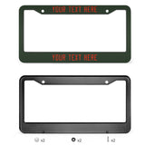 Custom Dark Green Orange Red License Plate Frame