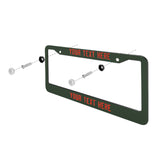 Custom Dark Green Orange Red License Plate Frame