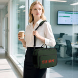 Custom Dark Green Orange Red Lunch Bag