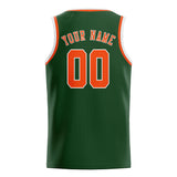 Custom Dark Green & Orange Red Colors Design Sports Basketball Jersey