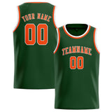 Custom Dark Green & Orange Red Colors Design Sports Basketball Jersey