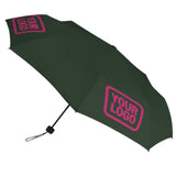 Custom Dark Green Pink Automatic Umbrella