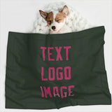 Custom Dark Green Pink Pet Blanket