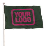 Custom Dark Green Pink Flag
