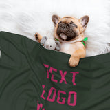 Custom Dark Green Pink Pet Blanket