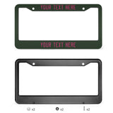 Custom Dark Green Pink License Plate Frame